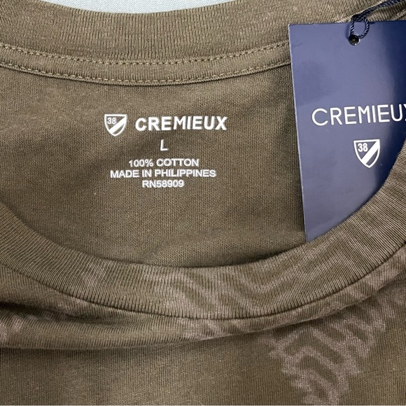 Cremieux Khaki Green Printed T Shirt Size Large NWT - Picture 3 of 3
